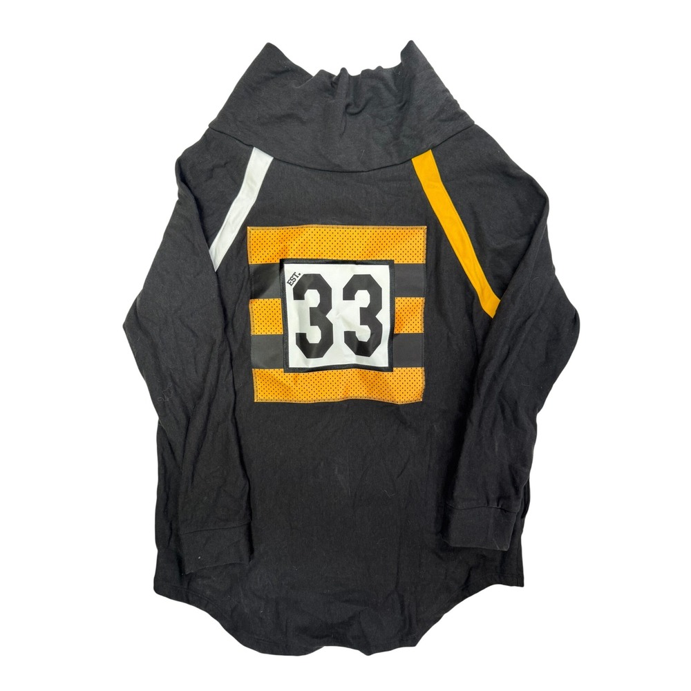 Pittsburgh‎ Steelers Women's Kiya Tomlin Raglan Sweatshirt Size L Black